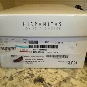 Hispanitas NATE Women’s Wedge Shoes Spain with Logo Ornament Taupe/Black Sz 7.5